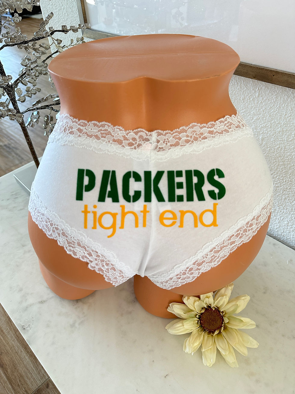Packers Tight End personalized on the back in green and yellow matte