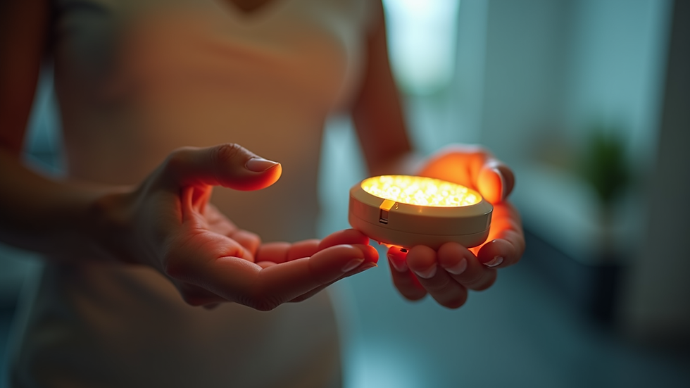 Close-up view of a Bio-Well device capturing fingertip energy