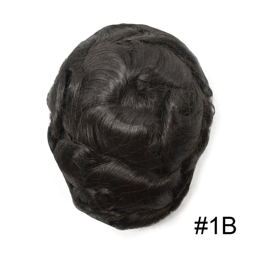 Thumbnail: TOUPEE French Lace Front Mens Toupee Poly Lace Skin Hair System