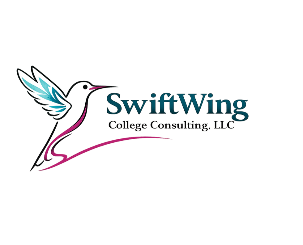 SwiftWing College Consulting logo with hummingbird design