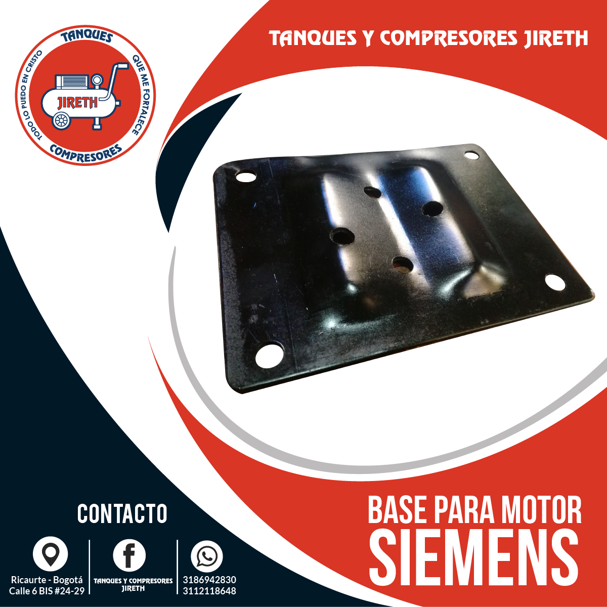 Base para motor de 1/2 a 2 HP