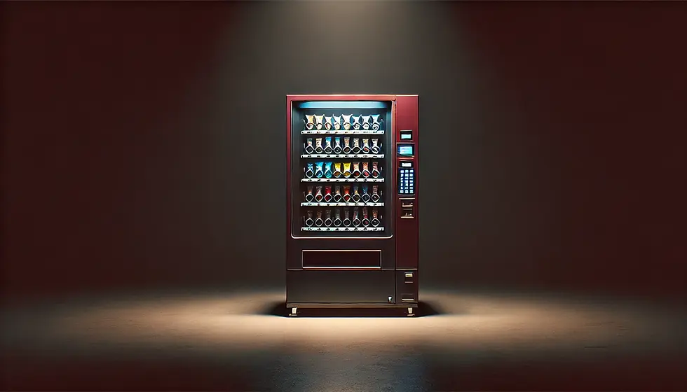 DALL·E 2025-03-04 15.58.35 - A vending machine stands alone in a completely dark, empty ro