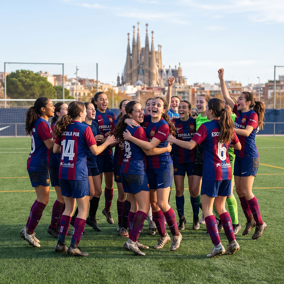Girls soccer team cheering