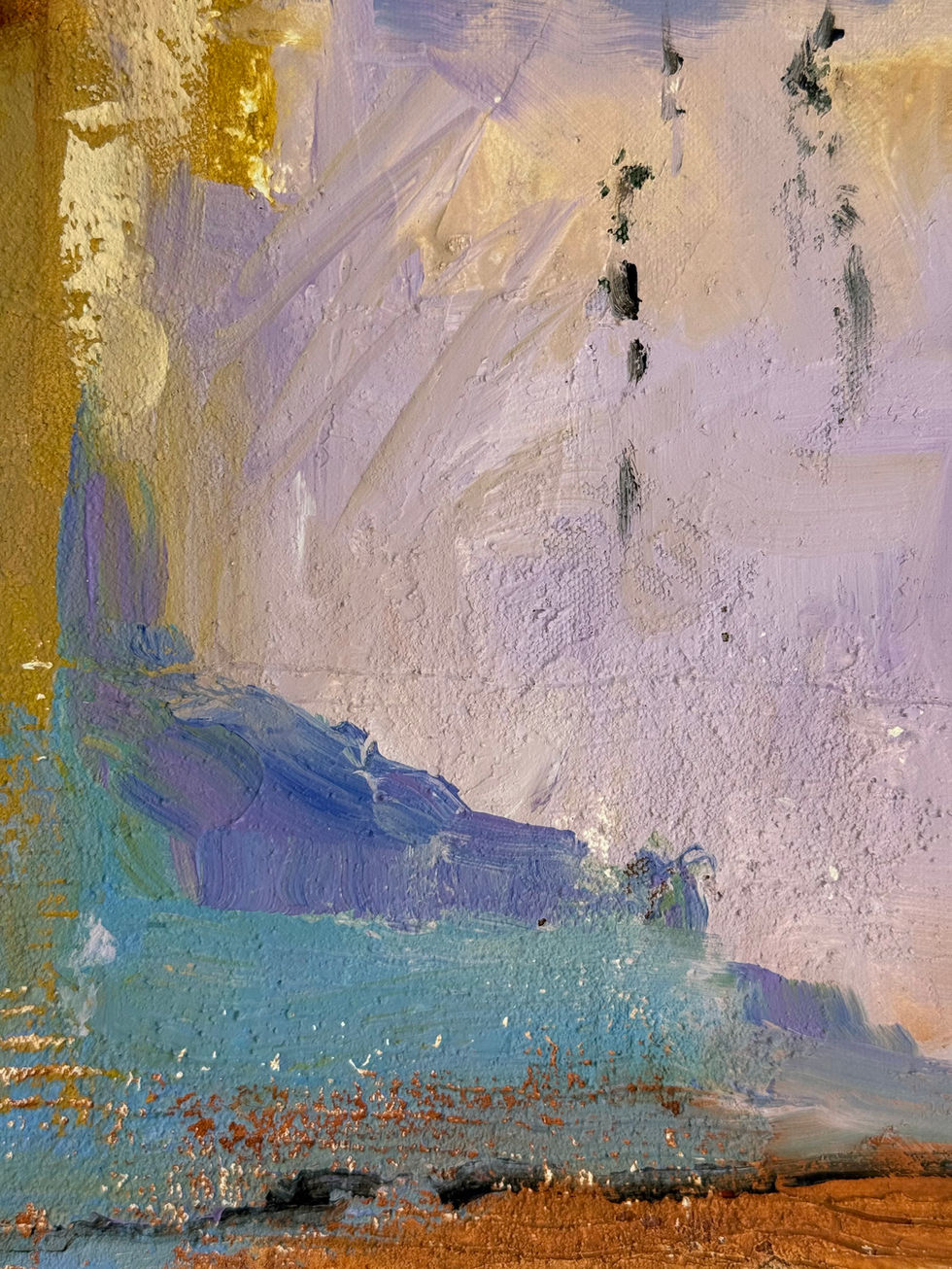 Abstract artwork Weight of air featuring vibrant shapes and colors created with acrylics on canvas.
