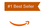 Amazon #1 Best Seller badge with orange ribbon and Amazon logo.