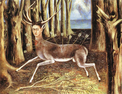O Veado ferido, Frida Kahlo, óleo sobre masonite, 22,4 cm  × 30 cm, 1946, Frida Kahlo Corporation