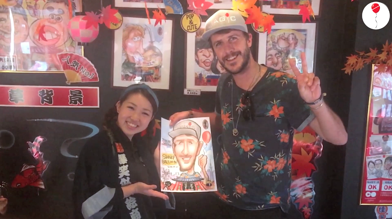 Japan X Sharp Balloon Caricature