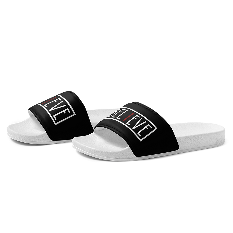 Thumbnail: iBelieve Men’s Slides (Black/White/Red)