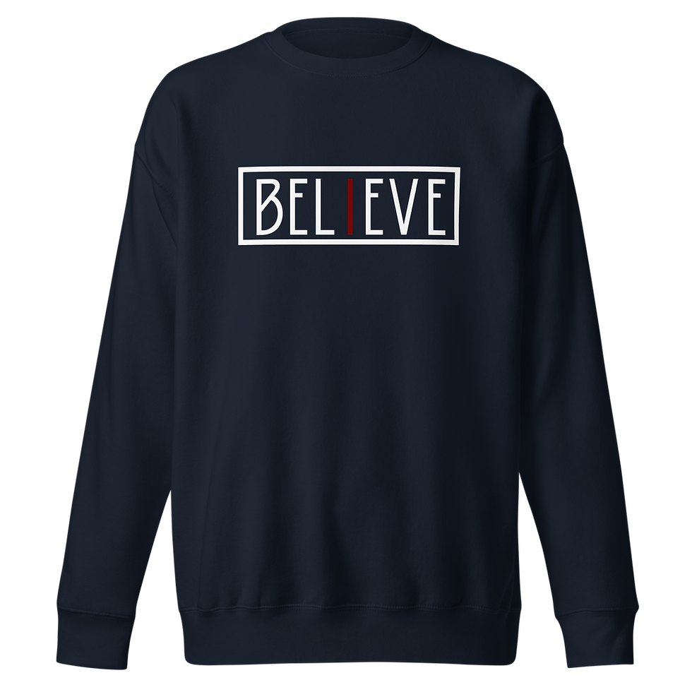 Thumbnail: iBelieve Sweatshirt (White/Red)