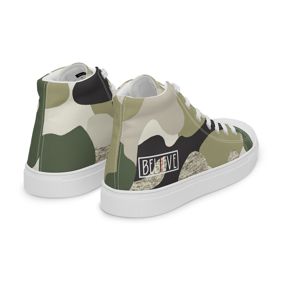 Thumbnail: iBelieve Men’s High-Top Canvas Shoes (Camo/White/Red)