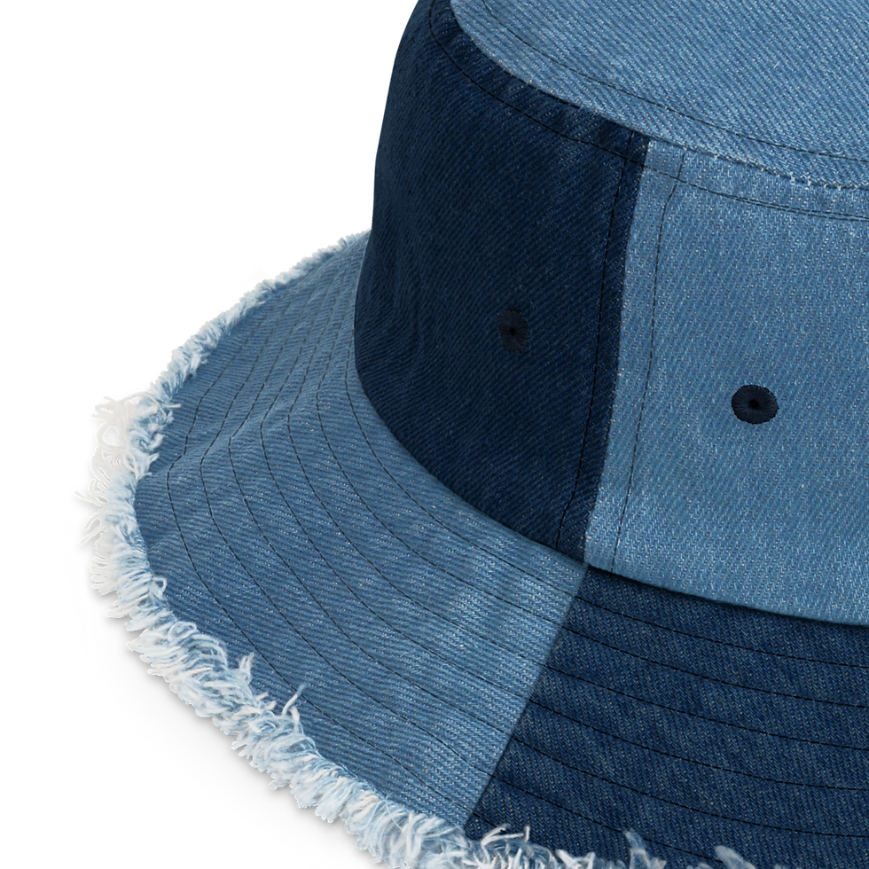 Thumbnail: iBelieve Distressed Denim Bucket Hat