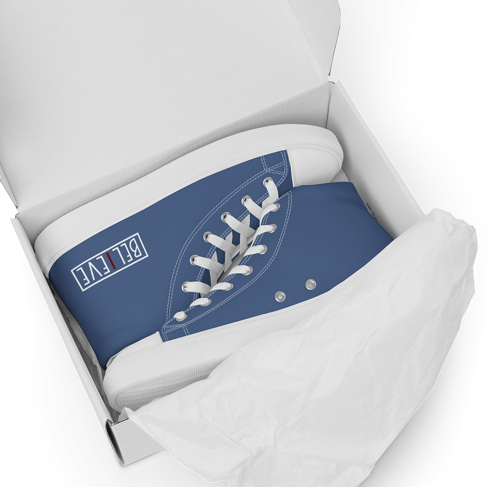 Thumbnail: iBelieve Men’s High-Top Canvas Shoes (Kashmir/White/Red)