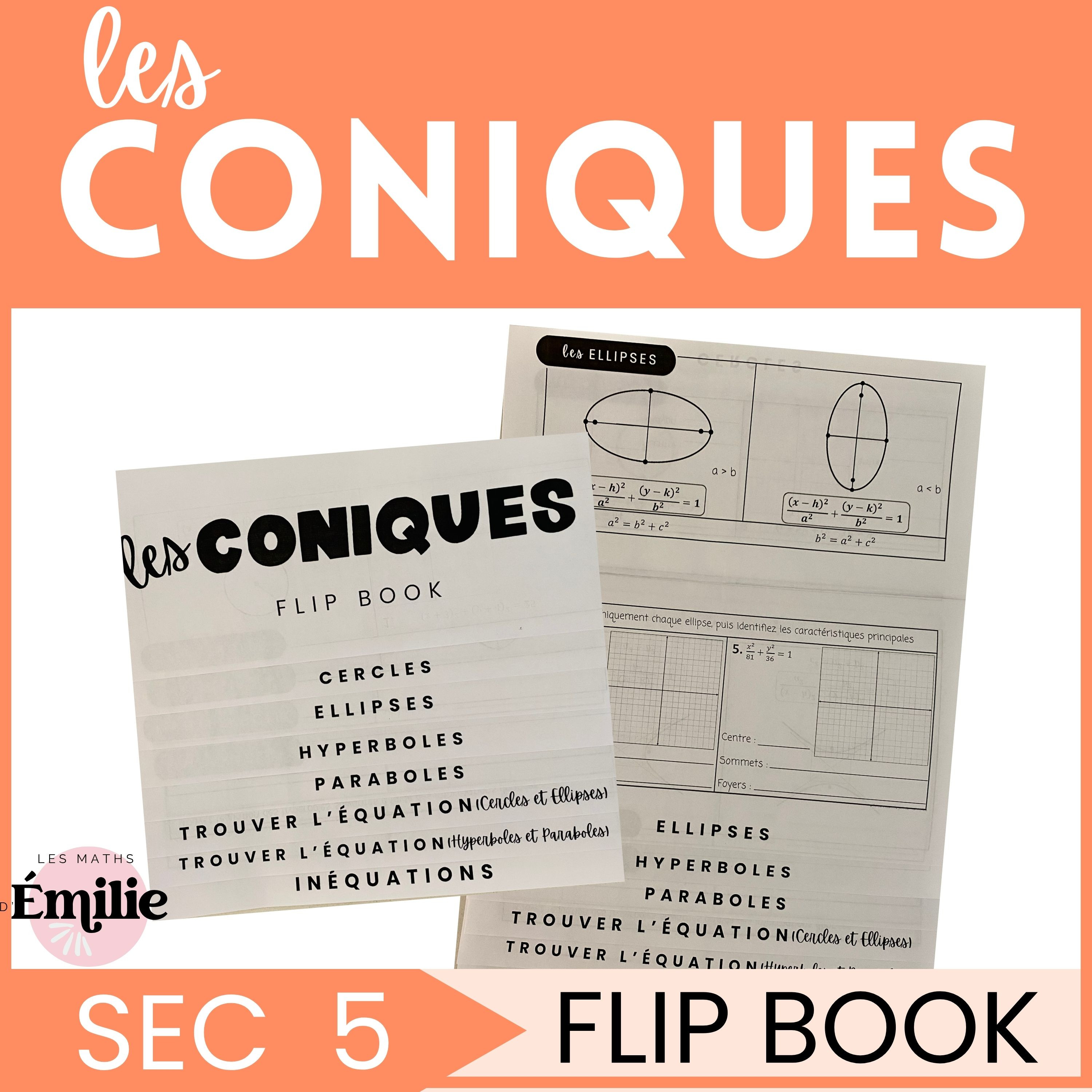Flipbook Coniques - Sec.5 - Équation,graphique,inéquation