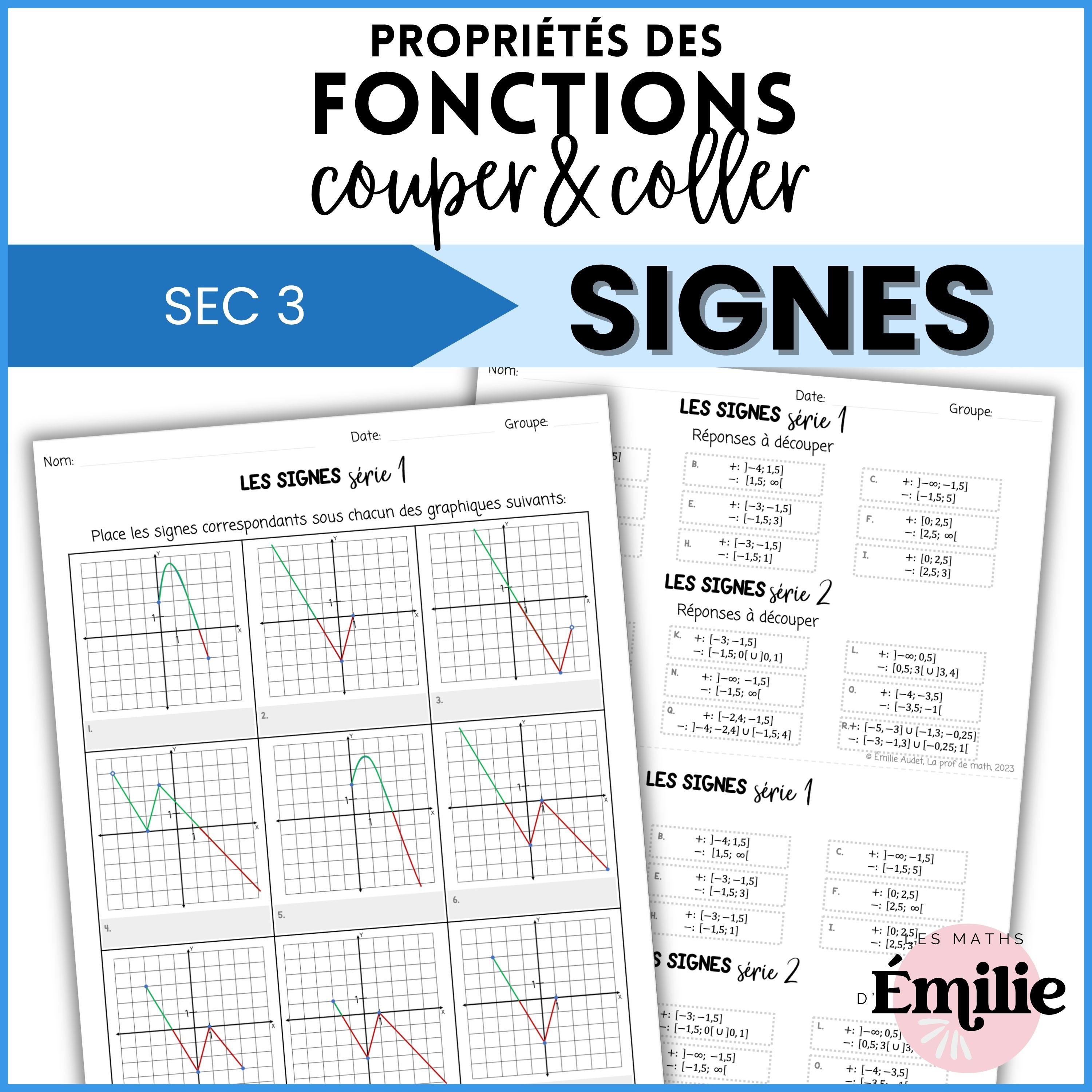 Sec.3 Propriétés des fonctions - Signes - Activité