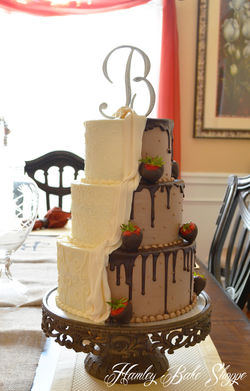 Combination Bride and Groom Cake