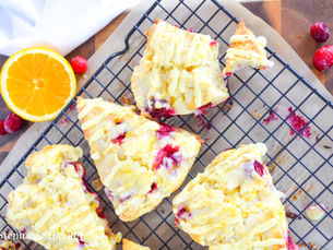 scones on decorative wire rack