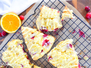 scones on decorative wire rack