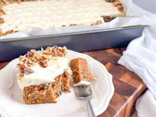 carrot cake on white plate
