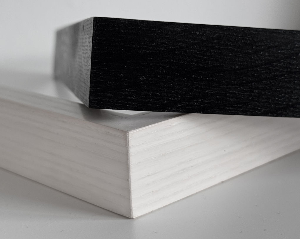 Wood of a black and white frame