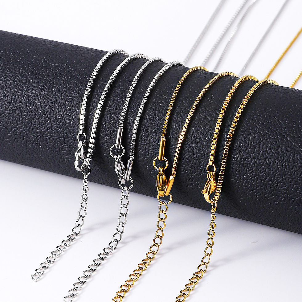 Thumbnail: 1.2mm Simple Stainless Steel Box Chain Necklace Gold Color Titanium Steel Men Ne