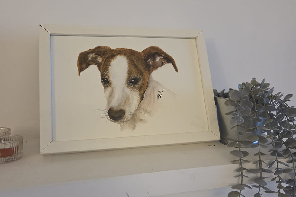 water colour painting of a dog