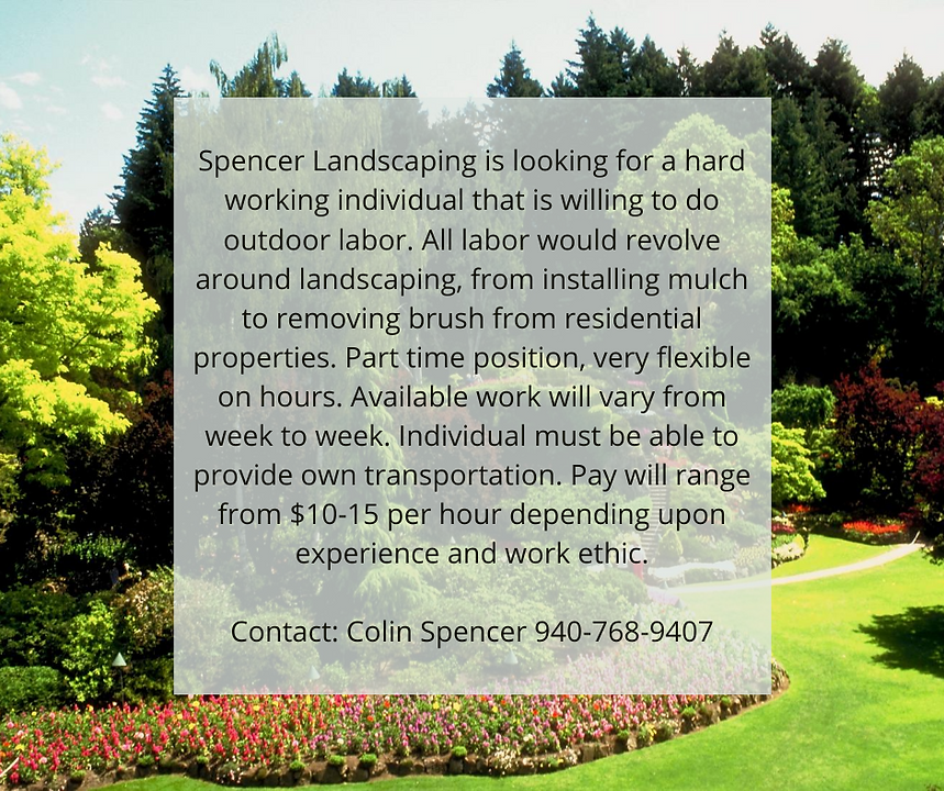 Spencer Landscaping is looking for a har