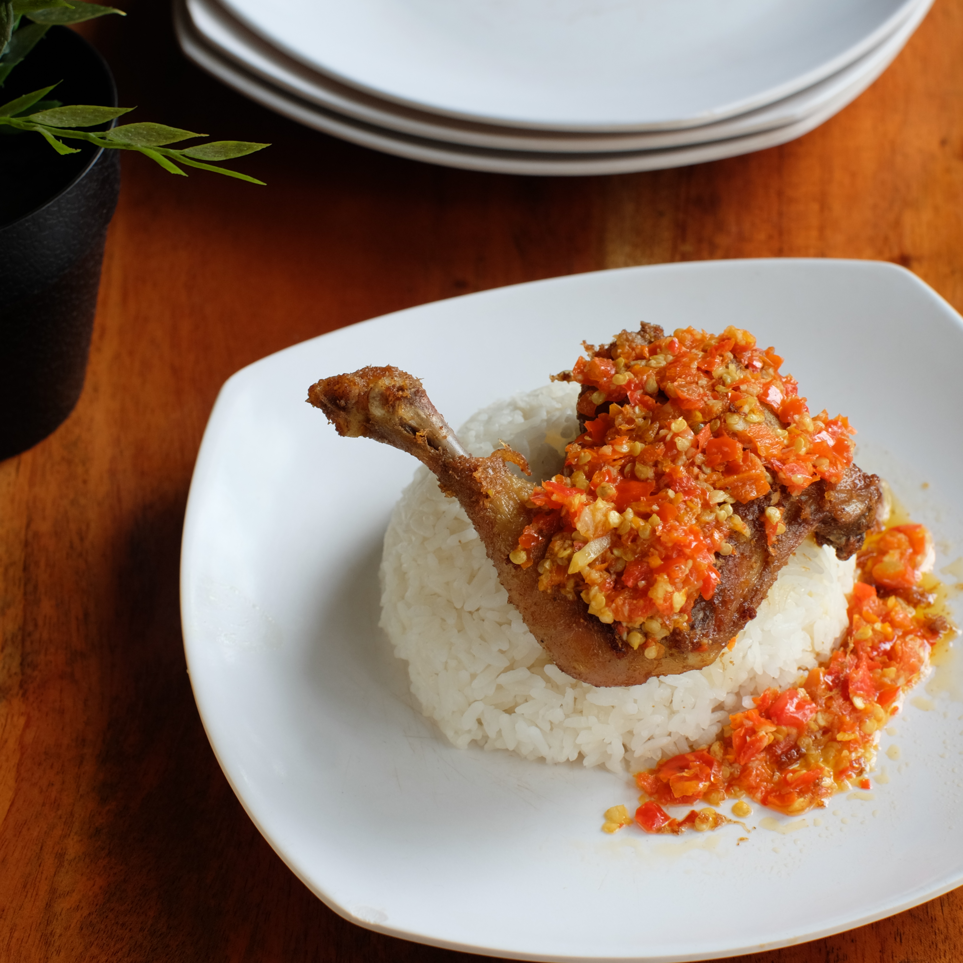 Nasi Ayam Penyet Ga Nyante Pedesnya