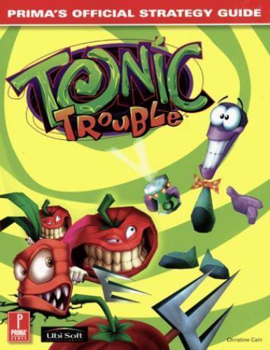 The cover features a purple character in a green outfit and bowtie holding an hourglass shaped object in his hand emmitting light. Next to him are tomatos and a carrot with eyes and sharp teeth looking at the purple character. They're all posing against a yellow and green backdrop.