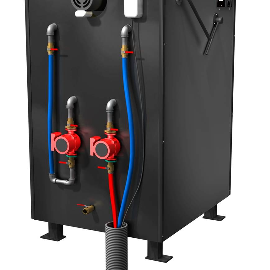 outdoor wood furnace typical installation