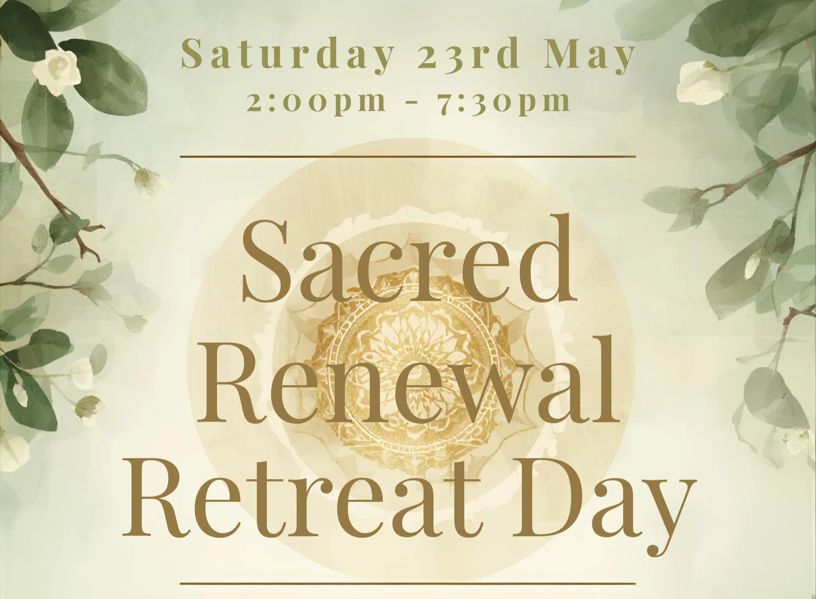 Retreat day artwork for sacred renewal