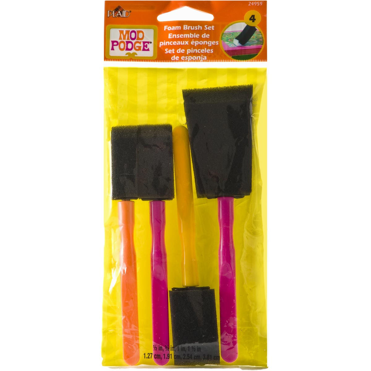 Mod Podge Foam Brush Set 4 pc