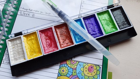 Jasart Voyager Metallic watercolour set WITH aqua brush