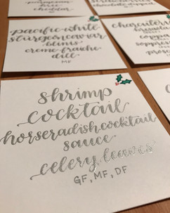 Metallic Silver Holiday Party Food Labels