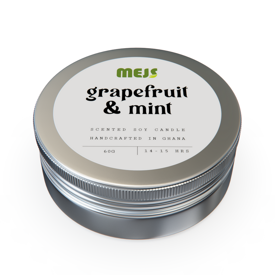 Grapefruit & Mint Soy Candle - Travel Size Front View