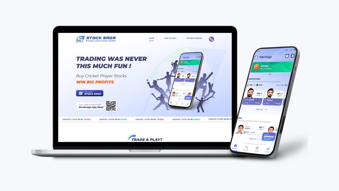 Stock Saga is a fantasy game in which top cricket players are presented as stocks you can buy and sell.