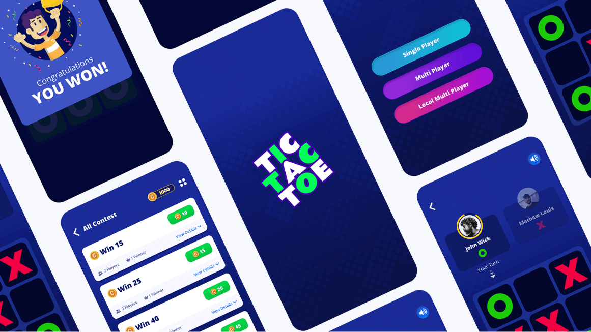 Tic Tac Toe Game App UI Design
