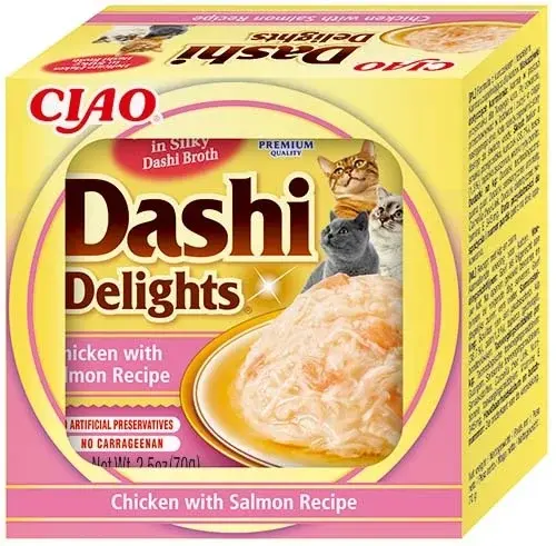 Thumbnail: CIAO Dashi Delights kattenvoer: kip met zalm