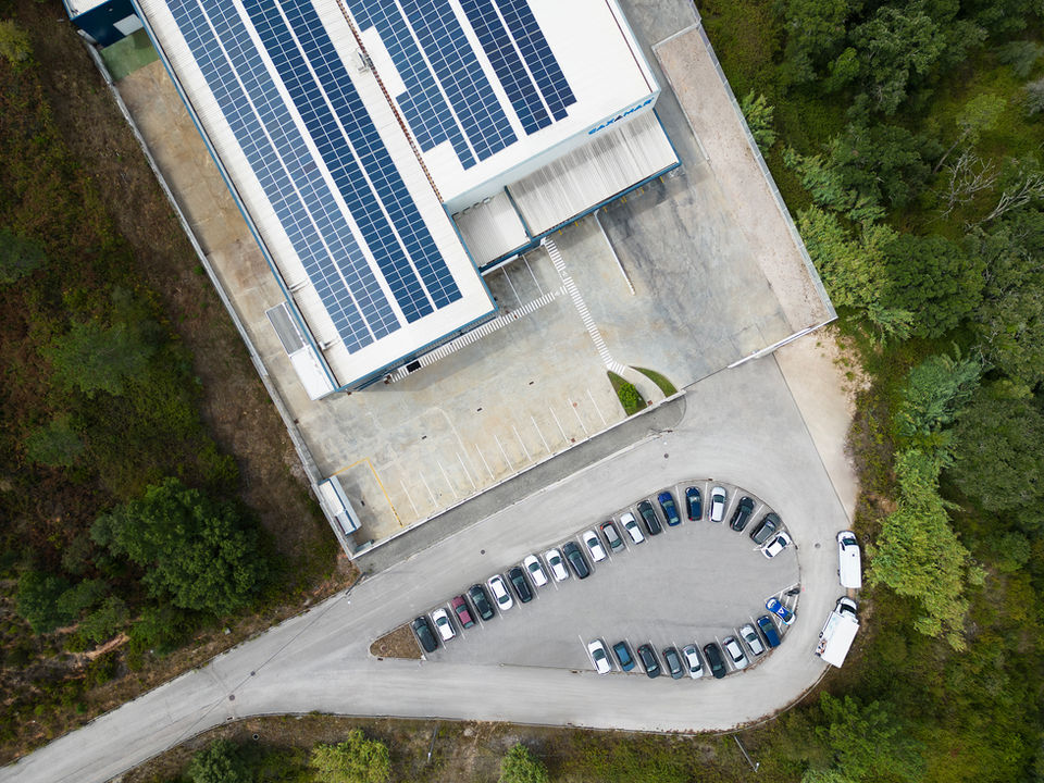 fotografia de drone de fábrica