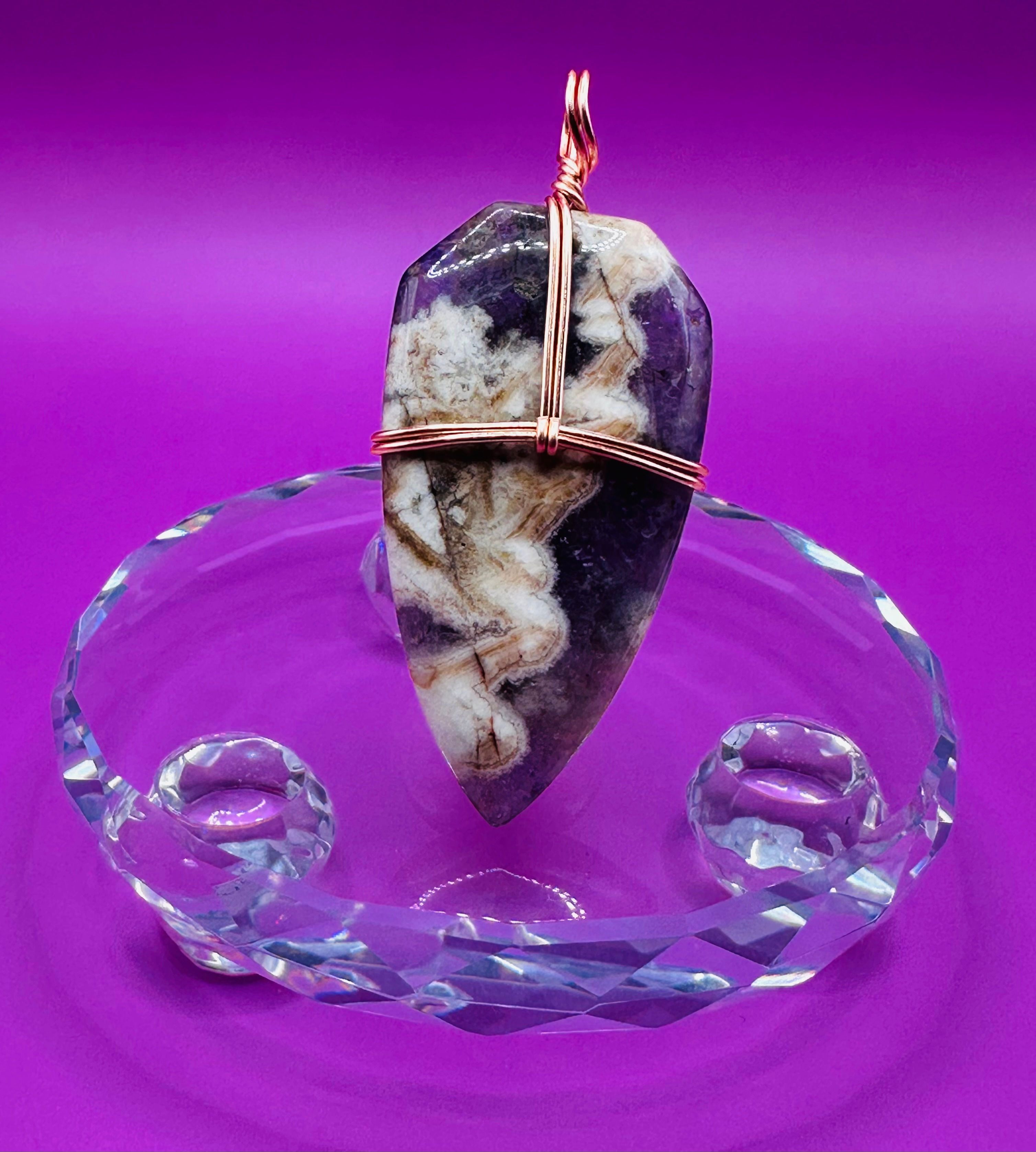 Copy of Chevron Amethyst Wire Wrapped Pendant 
