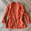 Thumbnail: Anthropologie Linen Burnt Orange Blazer - size US 12