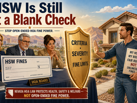 HSW Is Still Not a Blank Check for HOA Fine Authority in Nevada