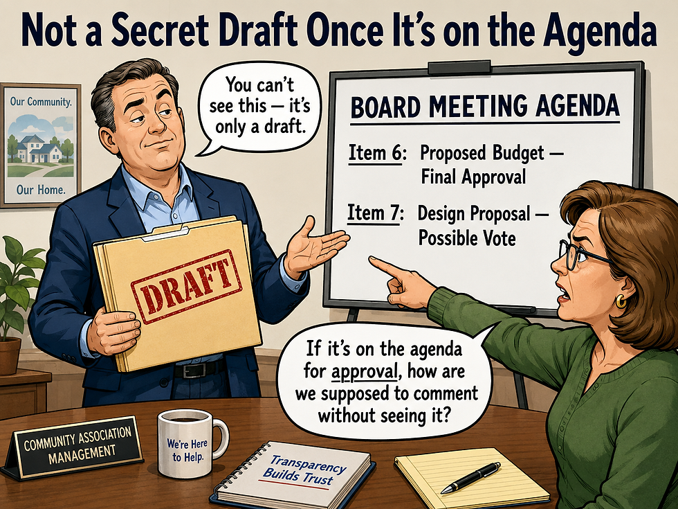 Draft records on the agenda not exempt.