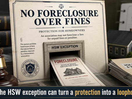 Repeal the HSW Fine-Foreclosure Exception