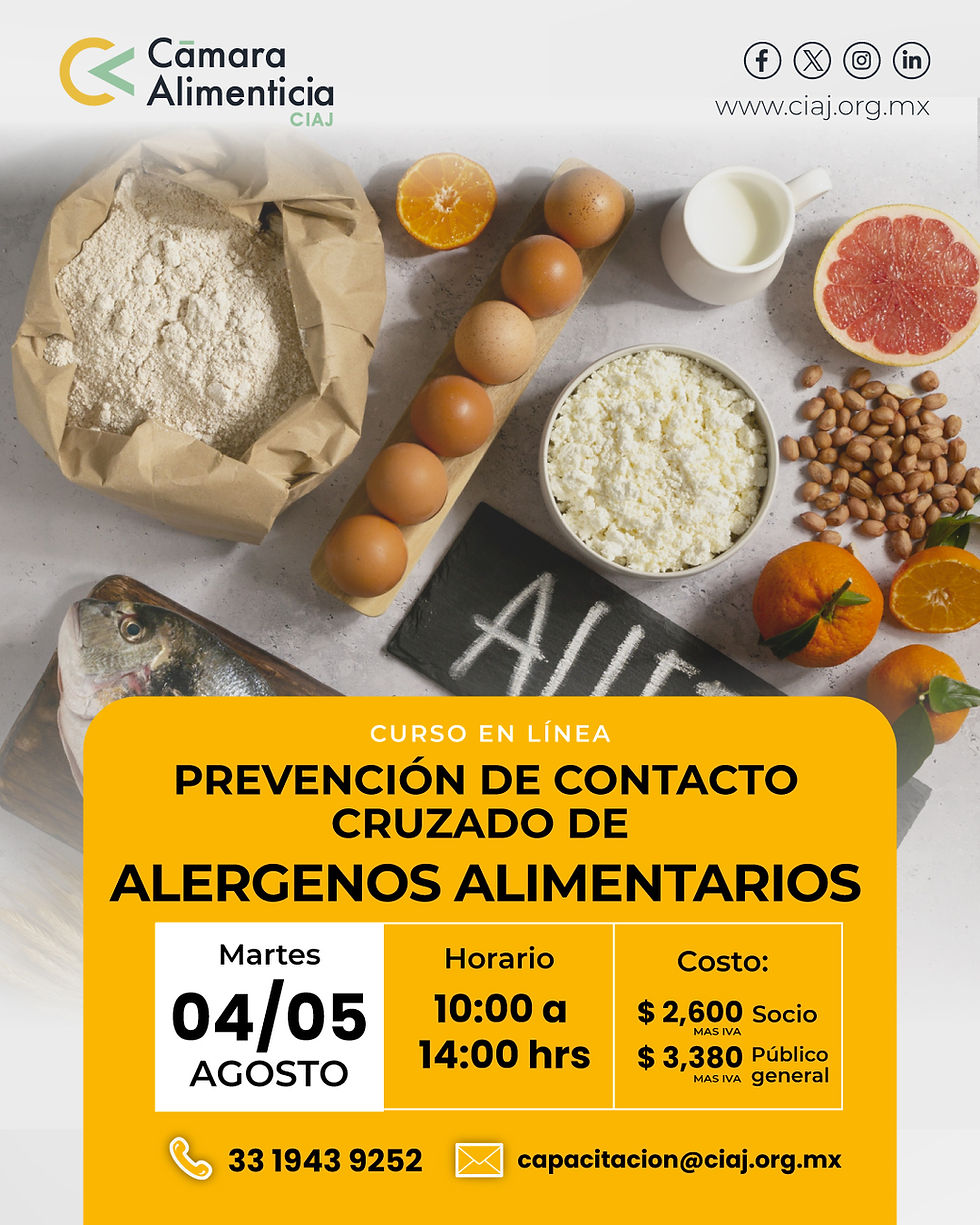 PREVENCIÓN DE CONTAMINACIÓN CRUZADA Y CONTROL DE ALÉRGENOS.