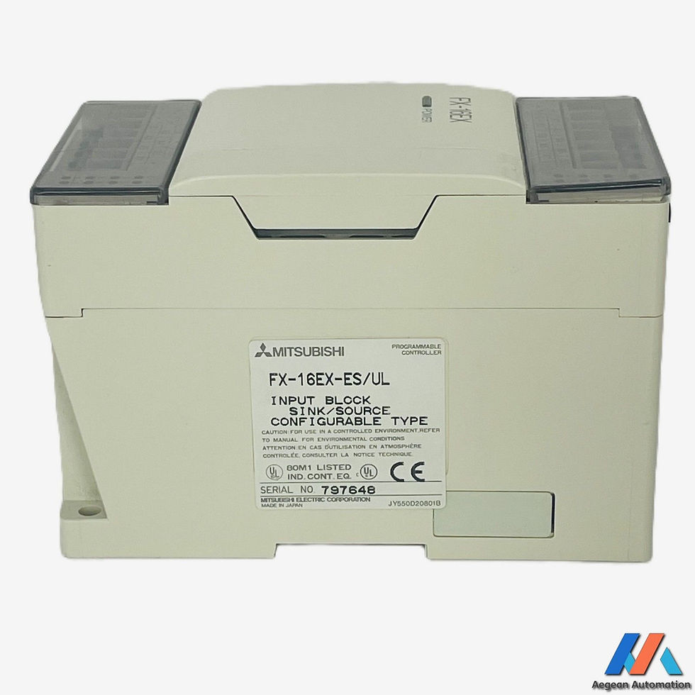 Mitsubishi FX-16EX-ES/UL second-hand unit showing product label