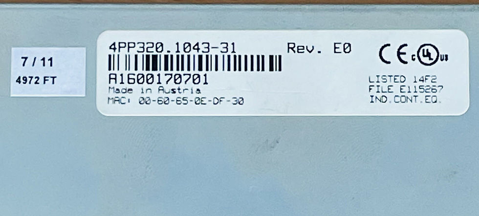Thumbnail: B&R 4PP320.1043-31 Power Panel PP320 second-hand unit showing product label