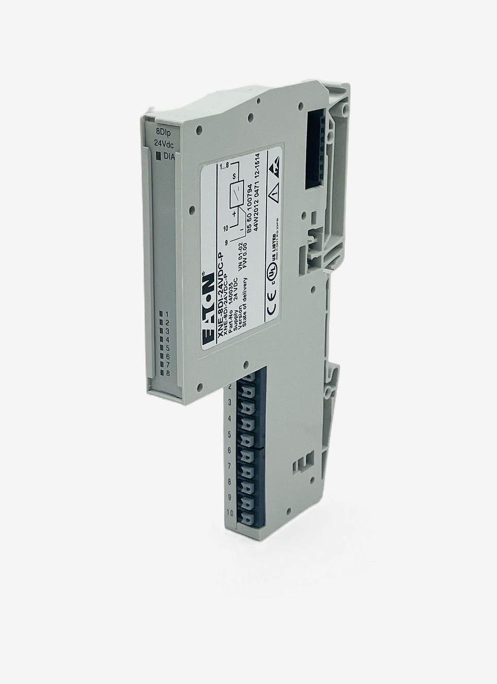 Thumbnail: Eaton 140035 XNE-8DI-24VDC-P used device, rear view showing mounting options