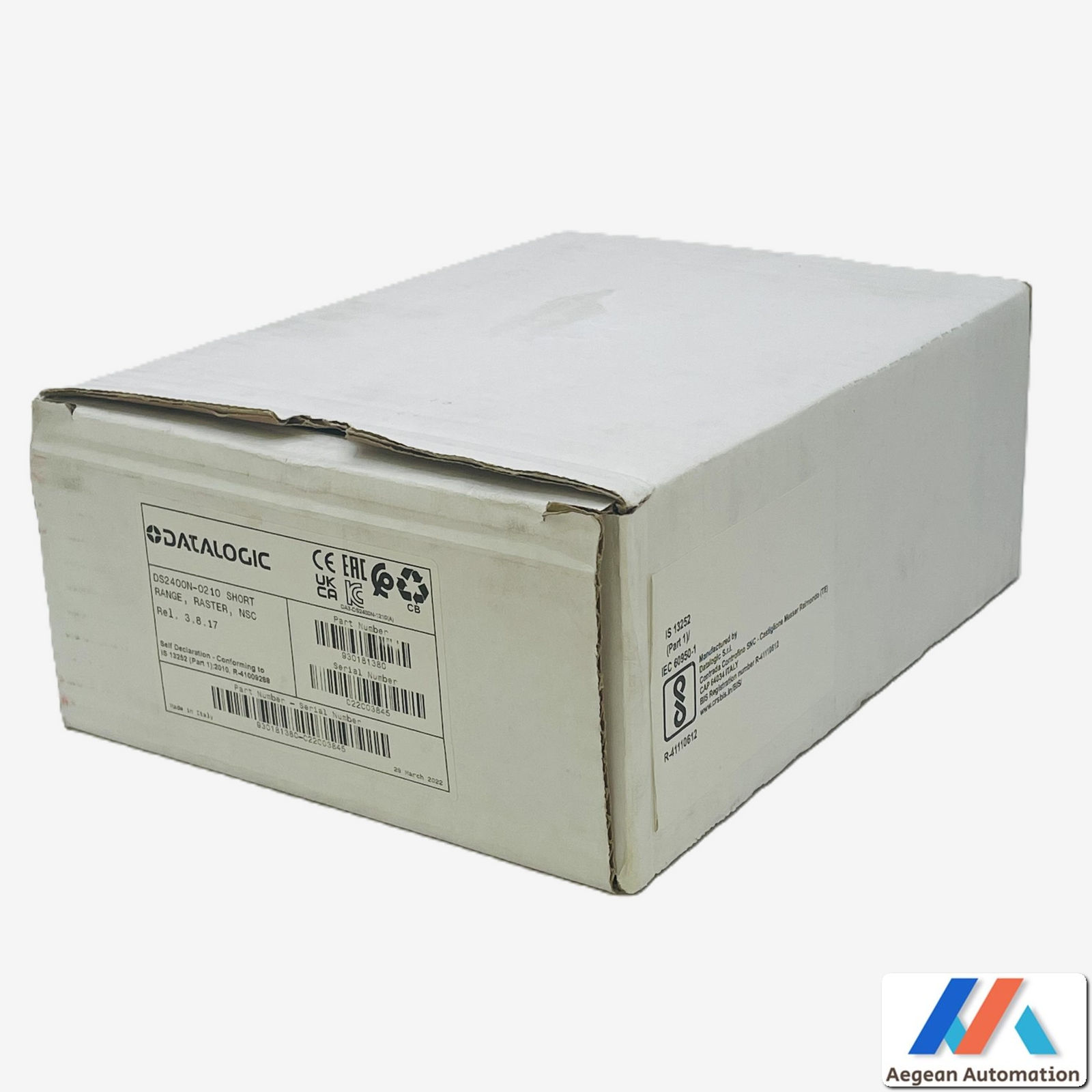 Datalogic DS2400N-0210 front view with original packaging