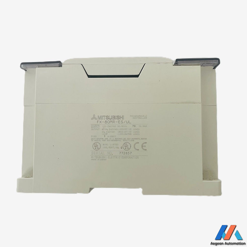 Mitsubishi FX-80MR-ES/UL second-hand unit showing product label