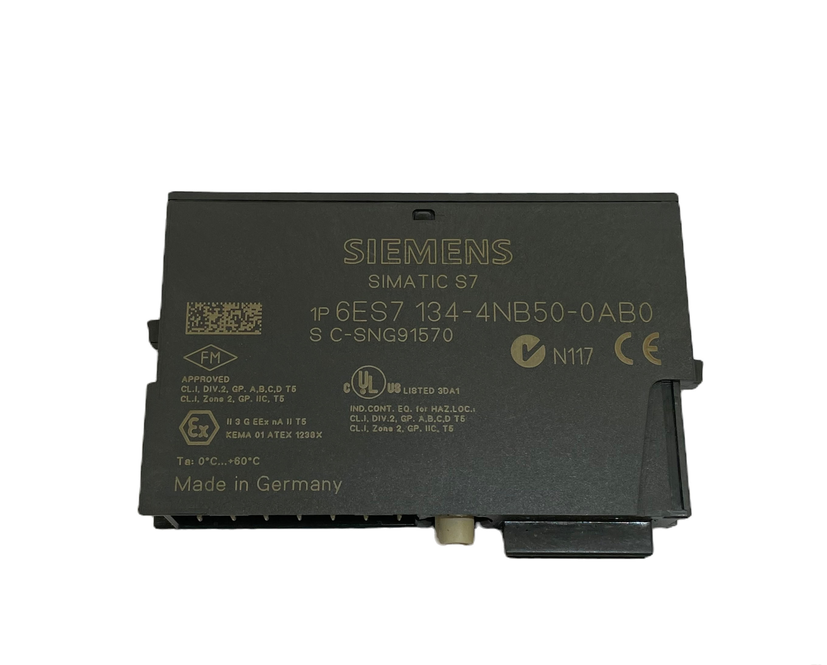 Siemens 6ES7134-4NB50-0AB0 second-hand unit showing product label